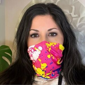 Wy Summer Paint Splatter Gator Face Mask Neck Warmer Buff Scarf Summer Cold (B/)